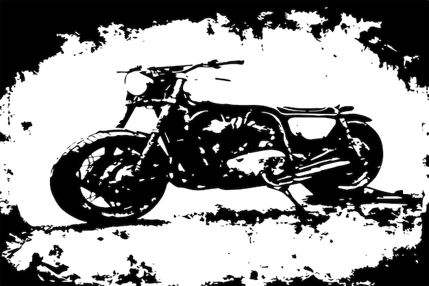 Textura sucia en blanco y negro de bicicleta pesada o moto