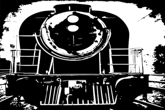 Vector textura sucia en blanco y negro del tren