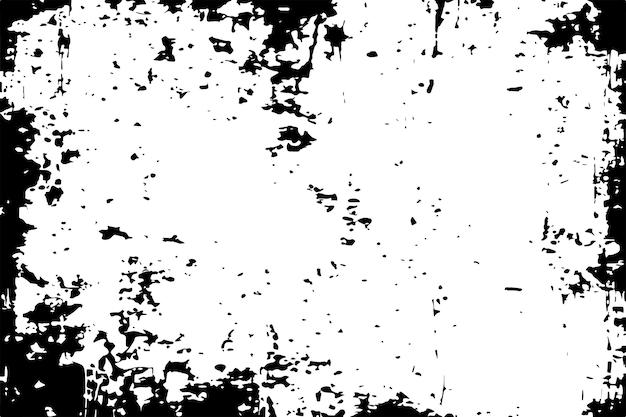 Textura sucia manchada de negro sobre fondo blanco