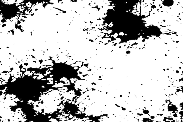 Vector textura sucia manchada de negro sobre fondo blanco