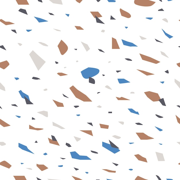 Textura del suelo de terrazo patrón vectorial sin costuras formas abstractas fondo con mármol o granito