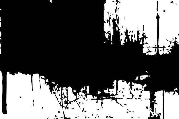 Textura de superposición grunge vectorial negra y blanca Textura de fondo grunge de grietas, chips y manchas