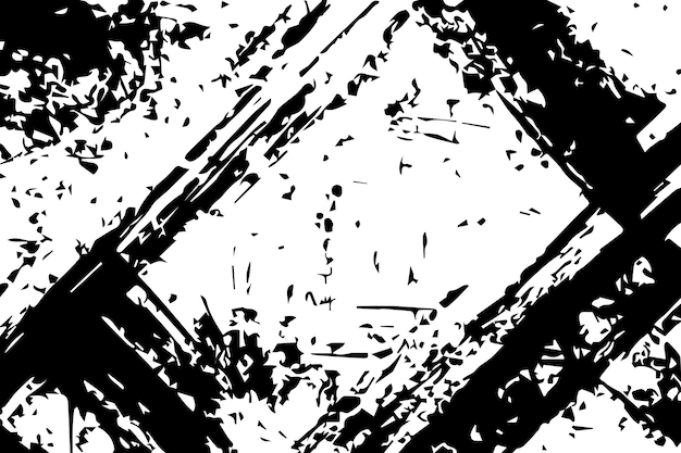 Textura de superposición grunge vectorial negra y blanca Textura de fondo grunge de grietas, chips y manchas