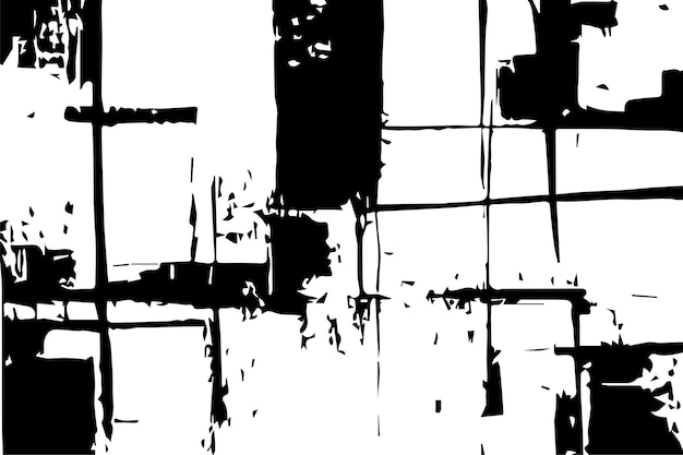 Textura de superposición grunge vectorial negra y blanca Textura de fondo grunge de grietas, chips y manchas