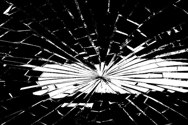 Textura de superposición de vidrio roto negro en fondo blanco fondo de ilustración vectorial