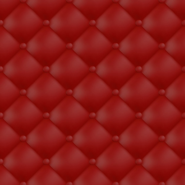 Textura de tapicería de cuero rojo con botones