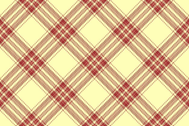 Textura tartan a cuadros de tela textil de control con un patrón de fondo vectorial sin costuras en colores rojos y claros