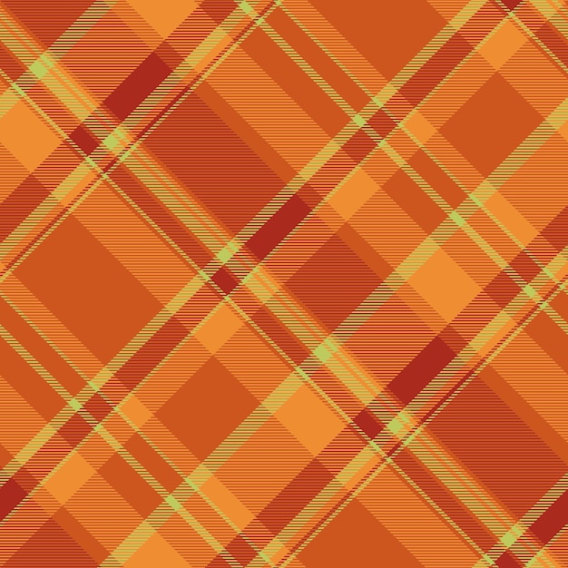 Textura de tartan textil cuadrado descuento cuadrado vectorial sin costuras Jersey patrón de cheque tela de fondo en colores naranja y rojo