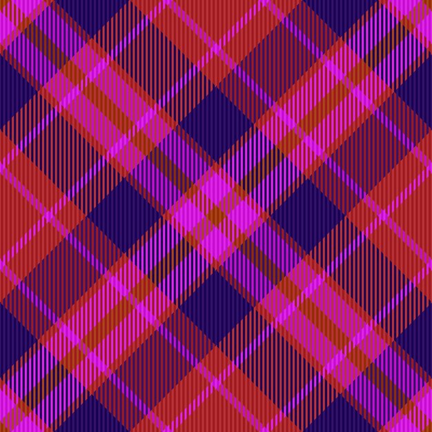 Textura de tela escocesa sin costuras Compruebe el vector textil Fondo de tartán de patrón de tela