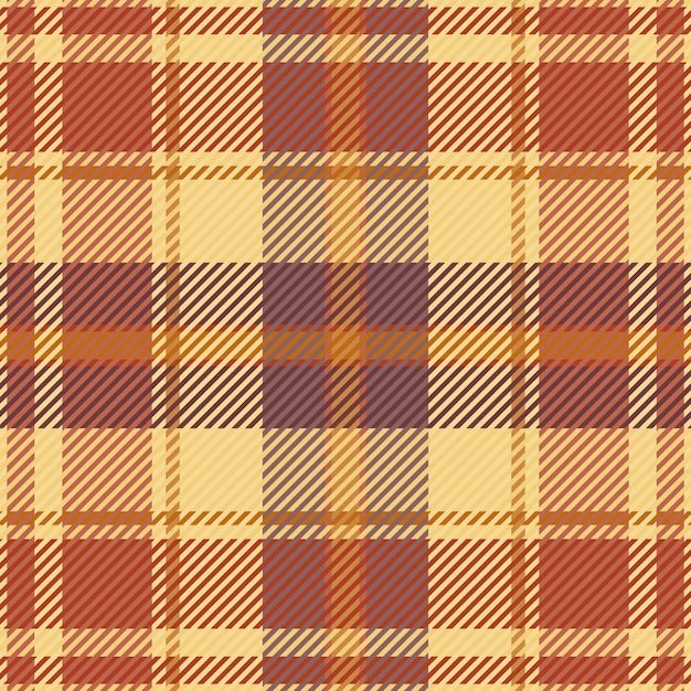 Textura de la tela de la industria patrón vectorial vertical sin costuras a cuadros textil turco de fondo de chequeo tartan en colores rojo y ámbar