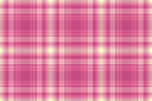 Textura textil tartan de fondo de patrón sin costuras con un vector de tela a cuadros en colores rosados y claros