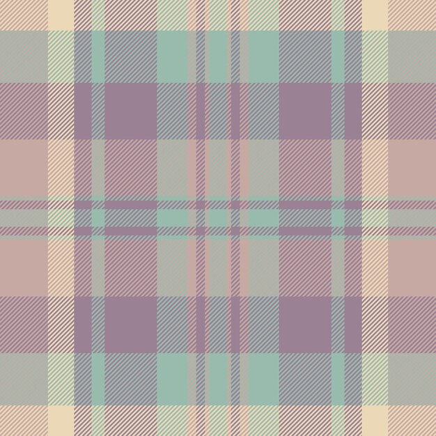 Textura textil de verano de chequeo patrón vectorial a cuadros tela de fondo de Escocia tartan sin costuras en colores pastel y claros