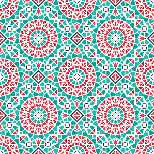 Textura transparente con adorno geométrico árabe. Patrón de mosaico asiático vectorial con elementos decorativos alternos