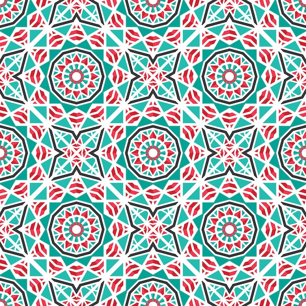 Textura transparente con adorno geométrico árabe. Patrón de mosaico asiático vectorial con elementos decorativos alternos