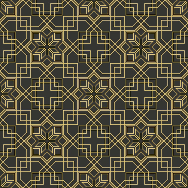 Textura transparente con adorno geométrico árabe Vector patrón vintage