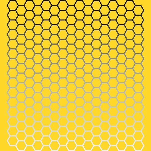 Textura transparente amarilla en forma de panales, degradado. Fondo. Vector