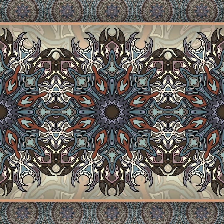 Vector textura transparente floral adornado, patrón interminable con elementos vintage mandala.