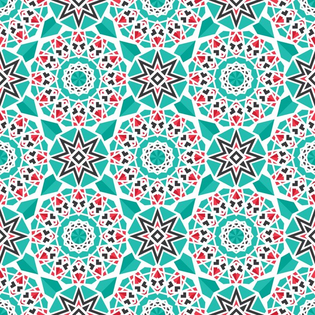 Textura transparente con ornamento geométrico árabe Vector patrón de mosaico asiático