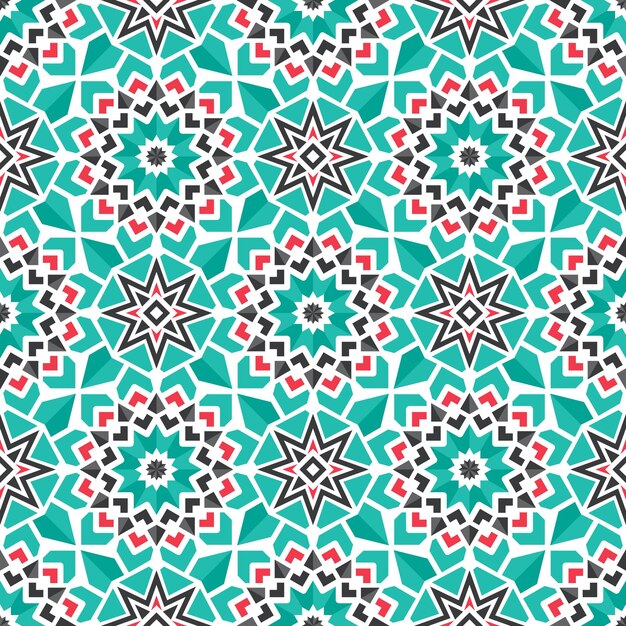 Textura transparente con ornamento geométrico árabe Vector patrón de mosaico asiático