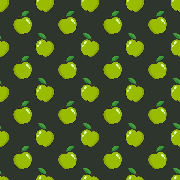 Textura transparente con un patrón de manzanas verdes