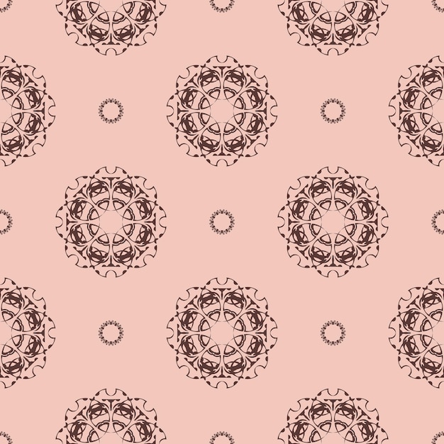 Textura transparente vintage rosa con adorno Elemento de diseño Fondo decorativo Exquisita decoración de papel tapiz floral Decoración tradicional sobre un fondo rosa