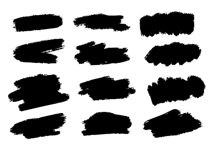 Vector textura de trazo de pincel negro dibujado a mano