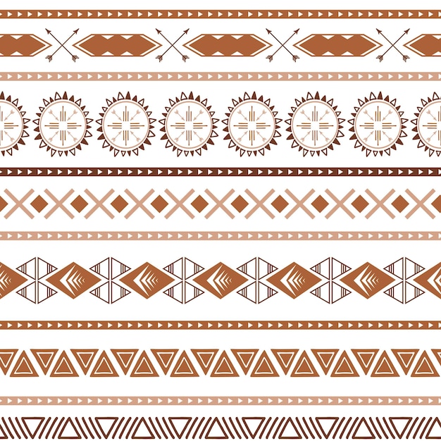 Textura tribal étnica sin costuras hecha en estilo de patrón de café caramelo marrón claro y colores café patrón geométrico tribal abstracto nativo para tela textil o papel tapiz fondo rayado