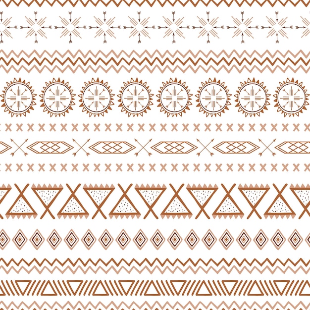 Textura tribal étnica sin costuras hecha en estilo de patrón de café Caramelo marrón decorativo y colores café Patrón geométrico tribal mexicano nativo para tela textil papel tapiz rayas fondo de México