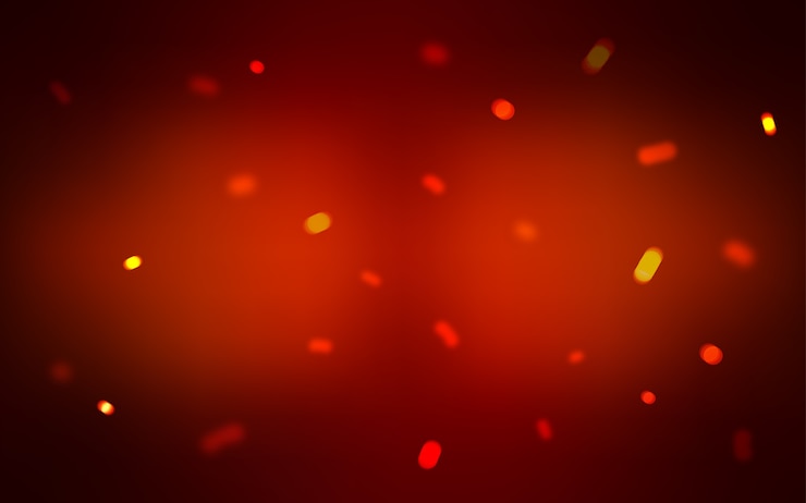 Vector textura de vector rojo oscuro con copos de nieve de colores