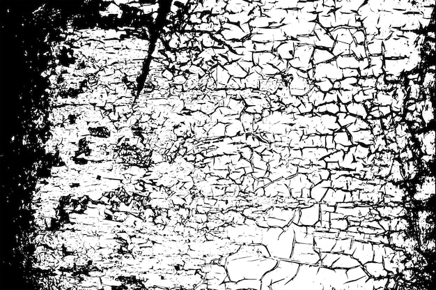 Textura vectorial agrietada rústica con muchas grietas y arañazos Fondo abstracto Superficie rota y dañada