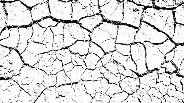 Textura vectorial agrietada rústica con muchas grietas y arañazos Fondo abstracto Superficie rota y dañada