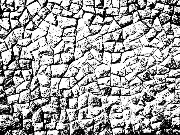 Textura vectorial agrietada rústica con muchas grietas y rasguños Fondo abstracto Superficie rota y dañada Telón de fondo envejecido Ilustración gráfica vectorial con blanco transparente