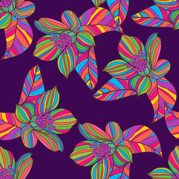 Textura vectorial sin costuras con patrón floral abstracto