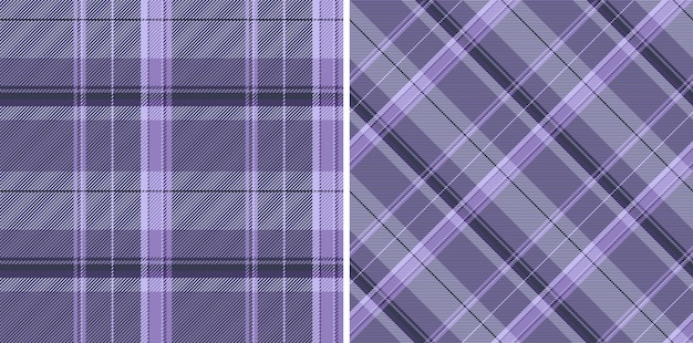 Textura vectorial a cuadros de textil de patrón sin costuras con un control de fondo de tela tartan establecido en colores espaciales Las principales tendencias de la moda para el año