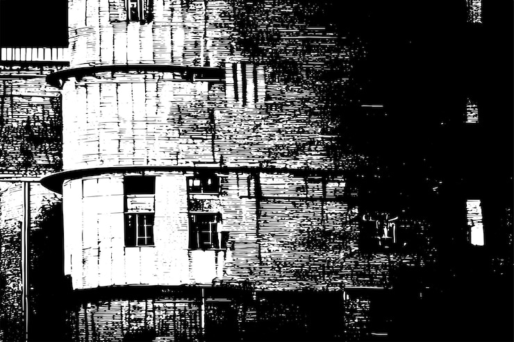 Vector textura vectorial de imagen en blanco y negro superposición monocromática textura de fondo grunge
