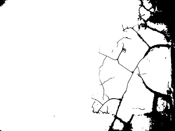 Vector textura vectorial rústica agrietada con muchas grietas y arañazos fondo abstracto superficie rota y dañada fondo envejecido ilustración gráfica vectorial con eps10 blanco transparente