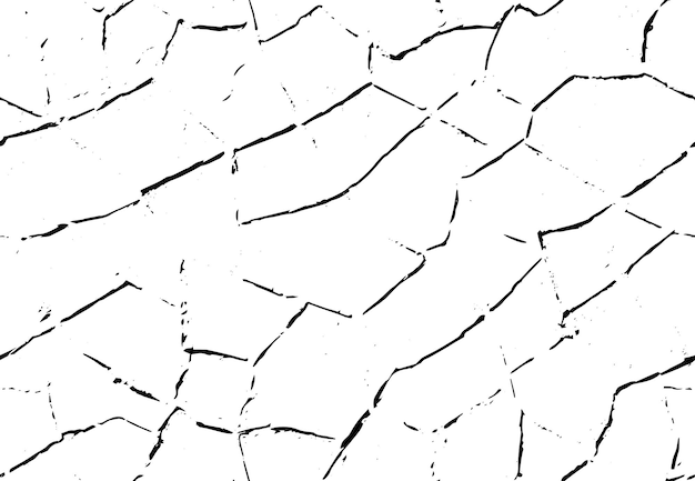 Textura vectorial rústica agrietada con muchas grietas y arañazos Fondo abstracto Superficie rota y dañada Fondo envejecido Ilustración gráfica vectorial con EPS10 blanco transparente