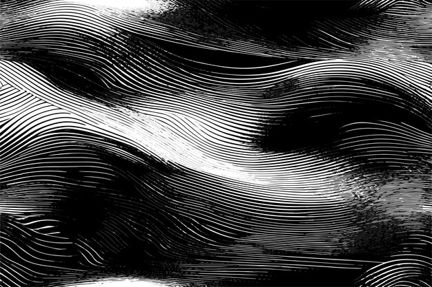 textura vectorial trazada en negro sobre fondo blanco superposición monocromática textura grunge en blanco y negro