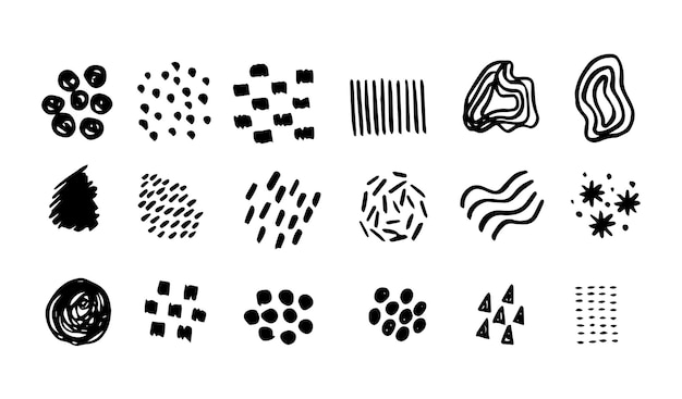 Texturas abstractas de vectores orgánicos, ondas, puntos, líneas, formas
