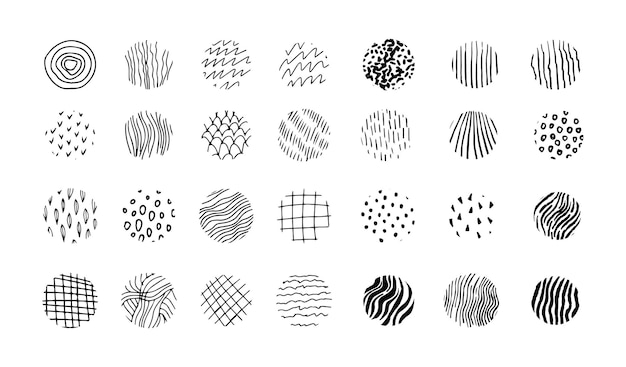 Texturas abstractas de vectores orgánicos, ondas, puntos, líneas, formas