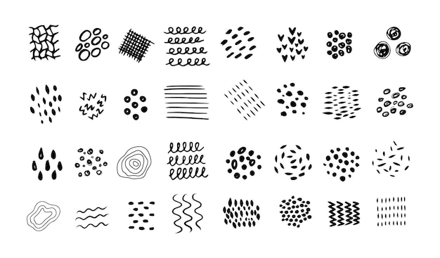 Texturas abstractas de vectores orgánicos, ondas, puntos, líneas, formas