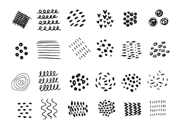 Texturas abstractas de vectores orgánicos, ondas, puntos, líneas, formas