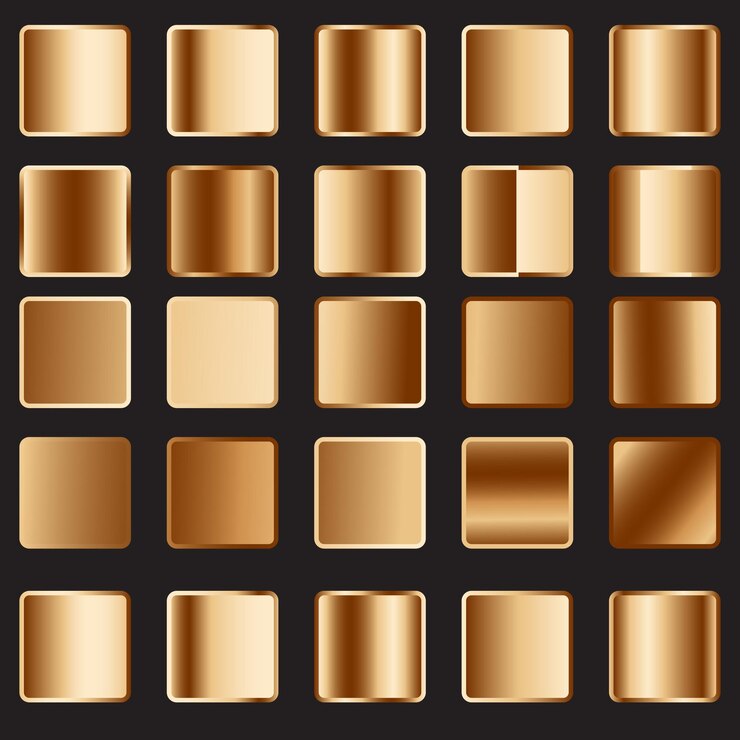 Vector texturas de bronce de oro metálico