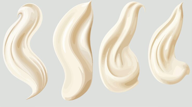 Vector texturas de crema fluida sobre un fondo transparente