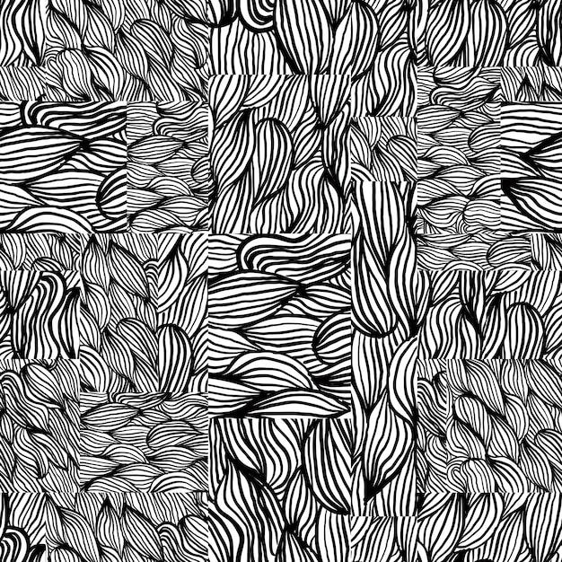Texturas dibujadas a mano patrón sin costuras fondo vectorial dibujado a mano