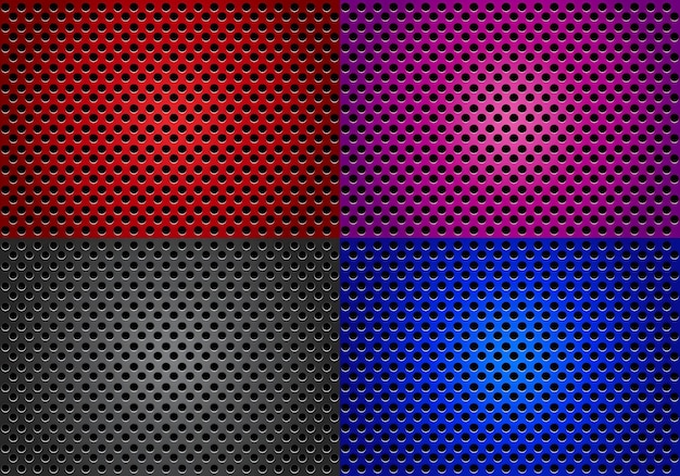 Texturas metálicas perforadas de colores