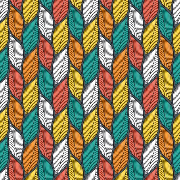 Texturas universales de la naturaleza de patrones sin fisuras de hojas coloridas estilizadas
