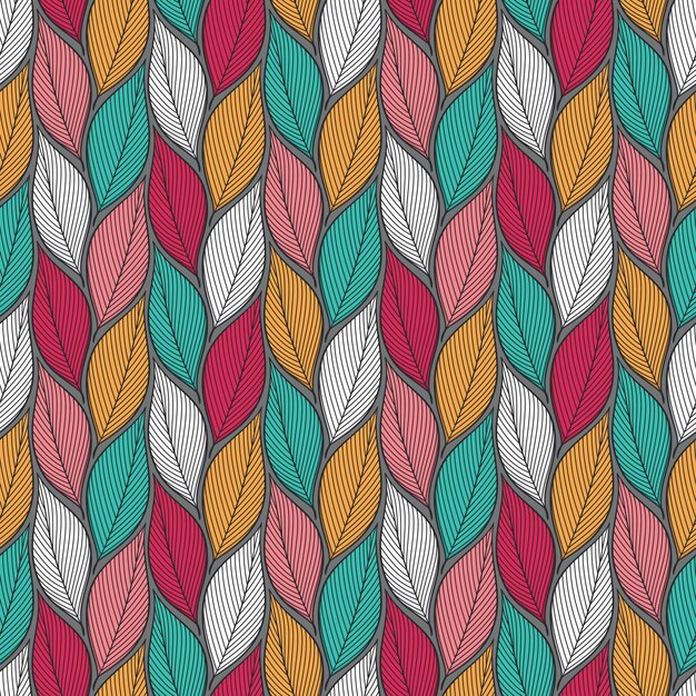 Texturas universales de la naturaleza de patrones sin fisuras de hojas coloridas estilizadas