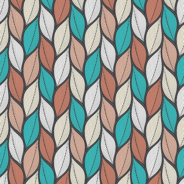 Texturas universales de la naturaleza de patrones sin fisuras de hojas coloridas estilizadas