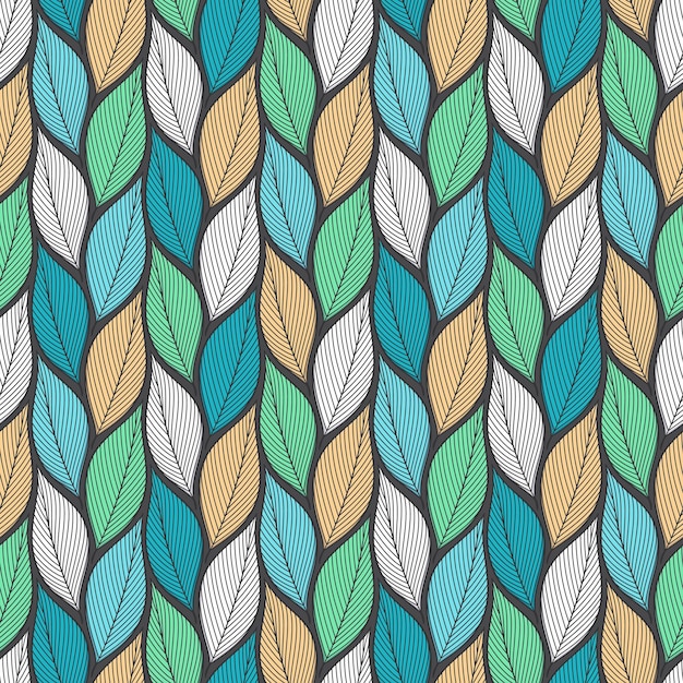 Texturas universales de la naturaleza de patrones sin fisuras de hojas coloridas estilizadas